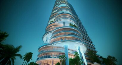 Апартаменты Суперлюкс с 3 спальнями и бассейном в ЖК Casa Damac Tower